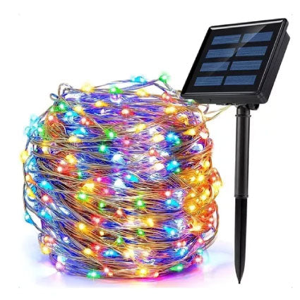 Luces Navideñas con panel solar - Cálido o Multicolor