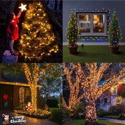 Luces Navideñas con panel solar - Cálido o Multicolor